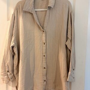 Old Navy Light Tan Button-Up Shirt
